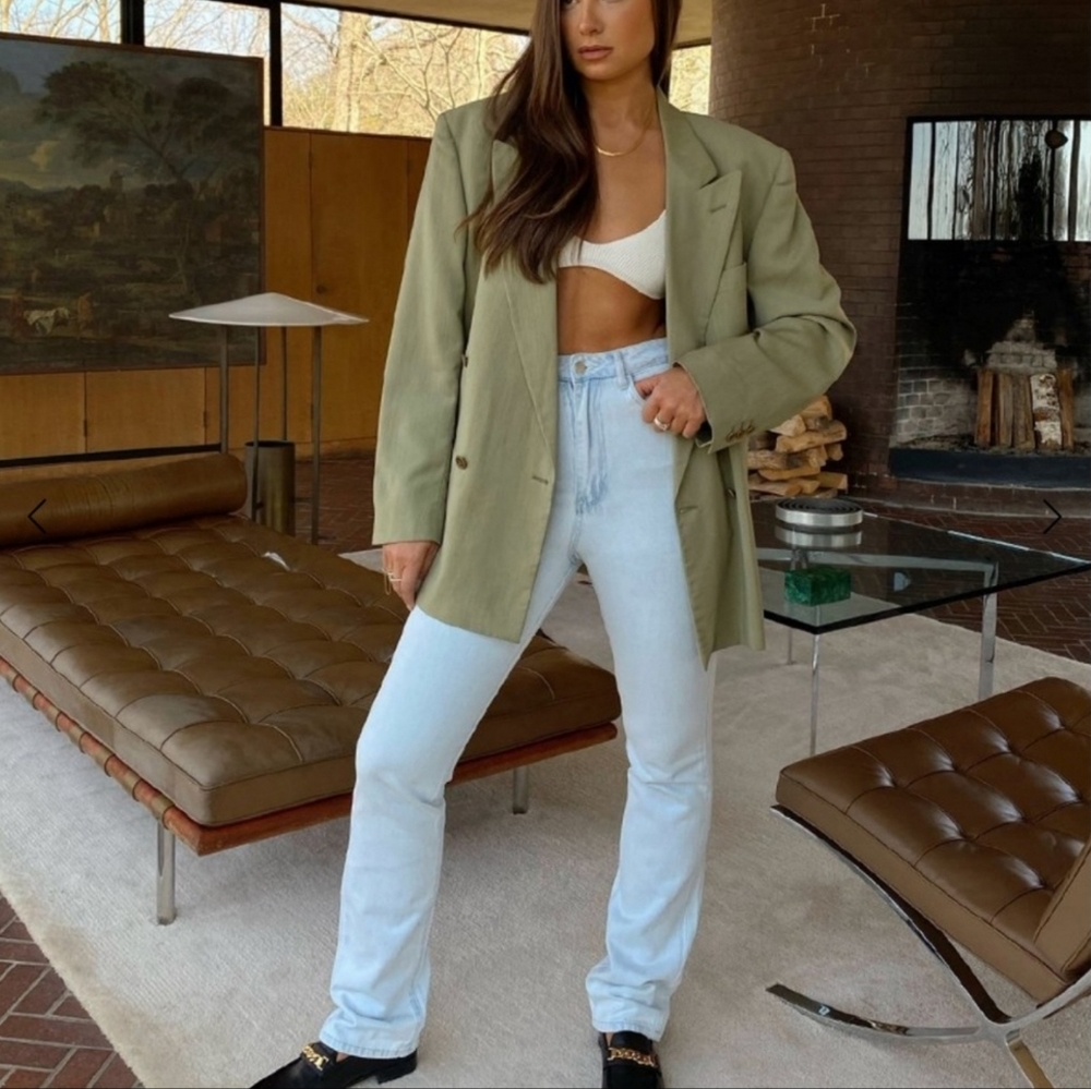 WeWoreWhat The Icon High Rise Straight Leg Jeans